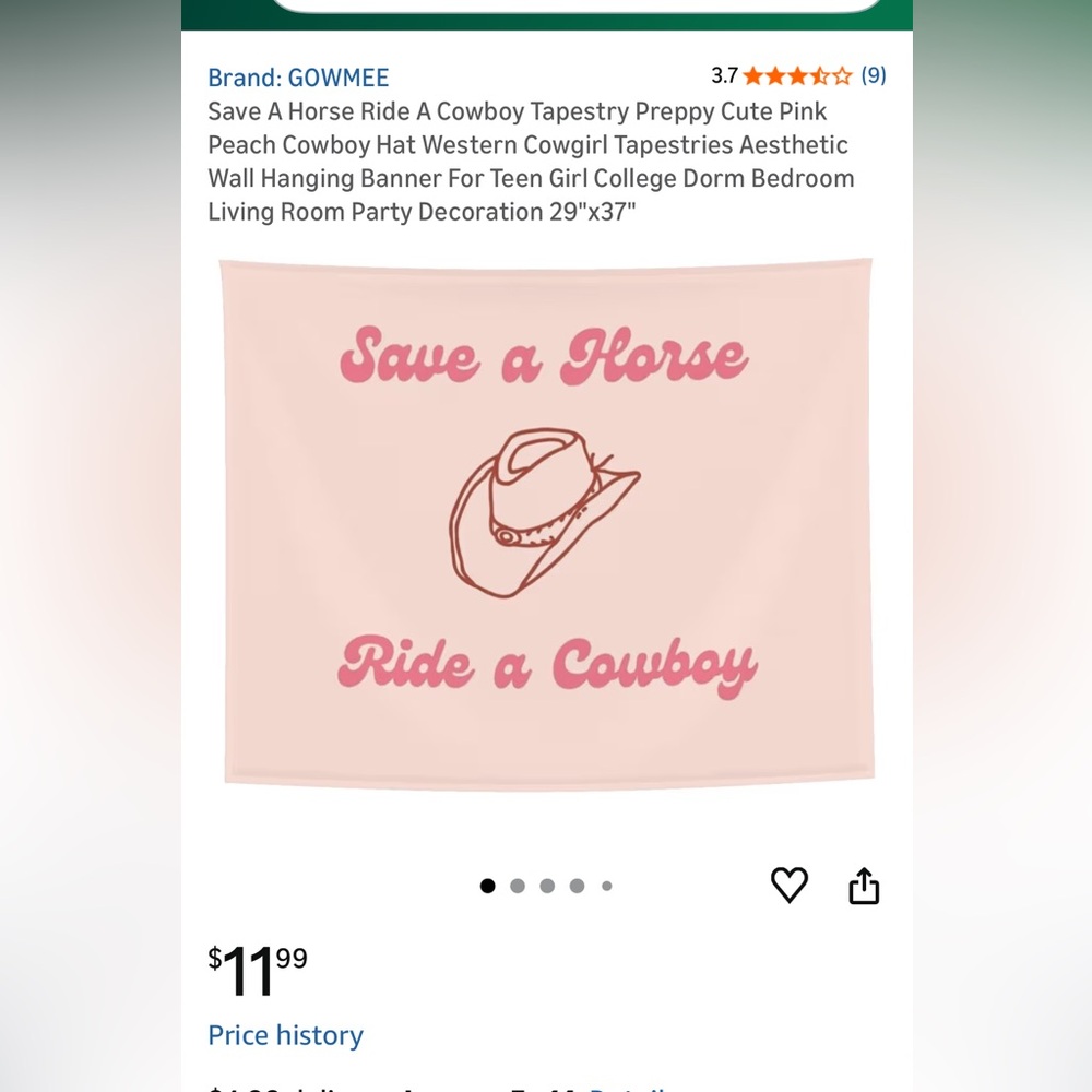 Pink Western Themed Tapestry